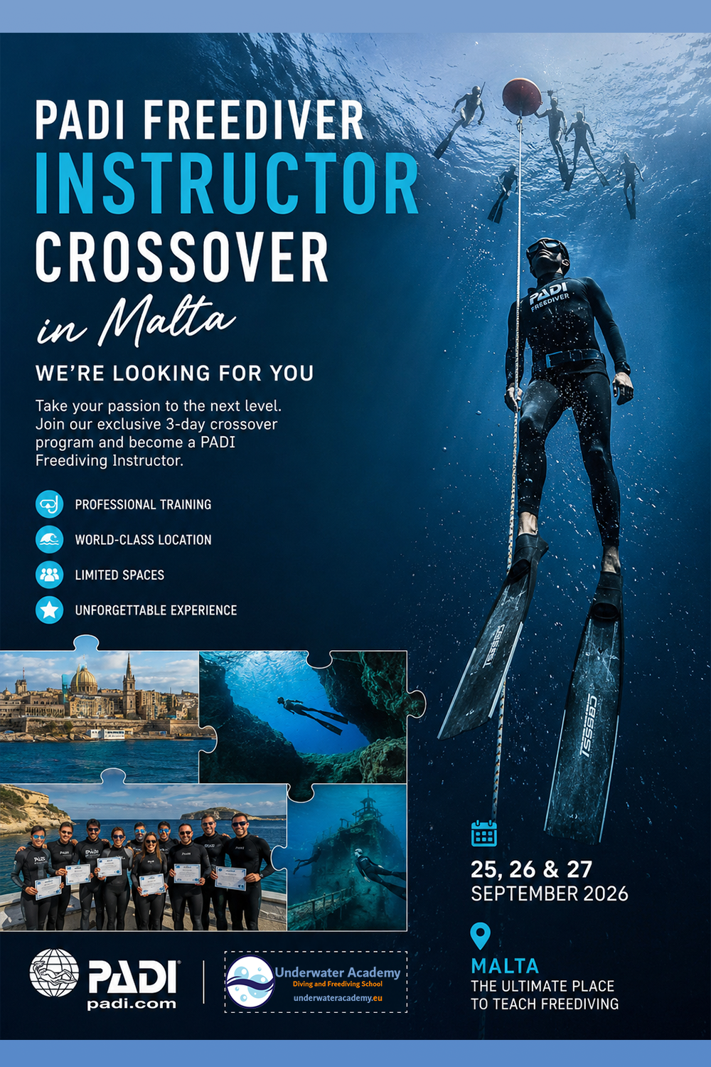 PADI Crossover Freediving Instructors 2026