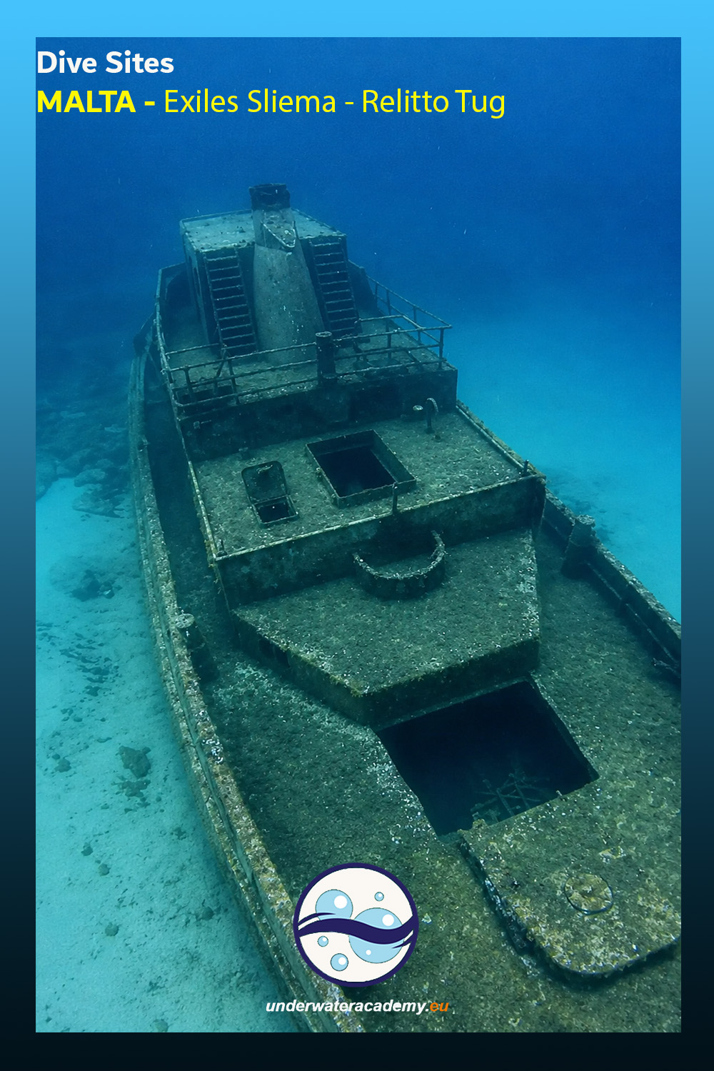 Exiles Sliema Malta Wreck Tug 2 Underwater Academy