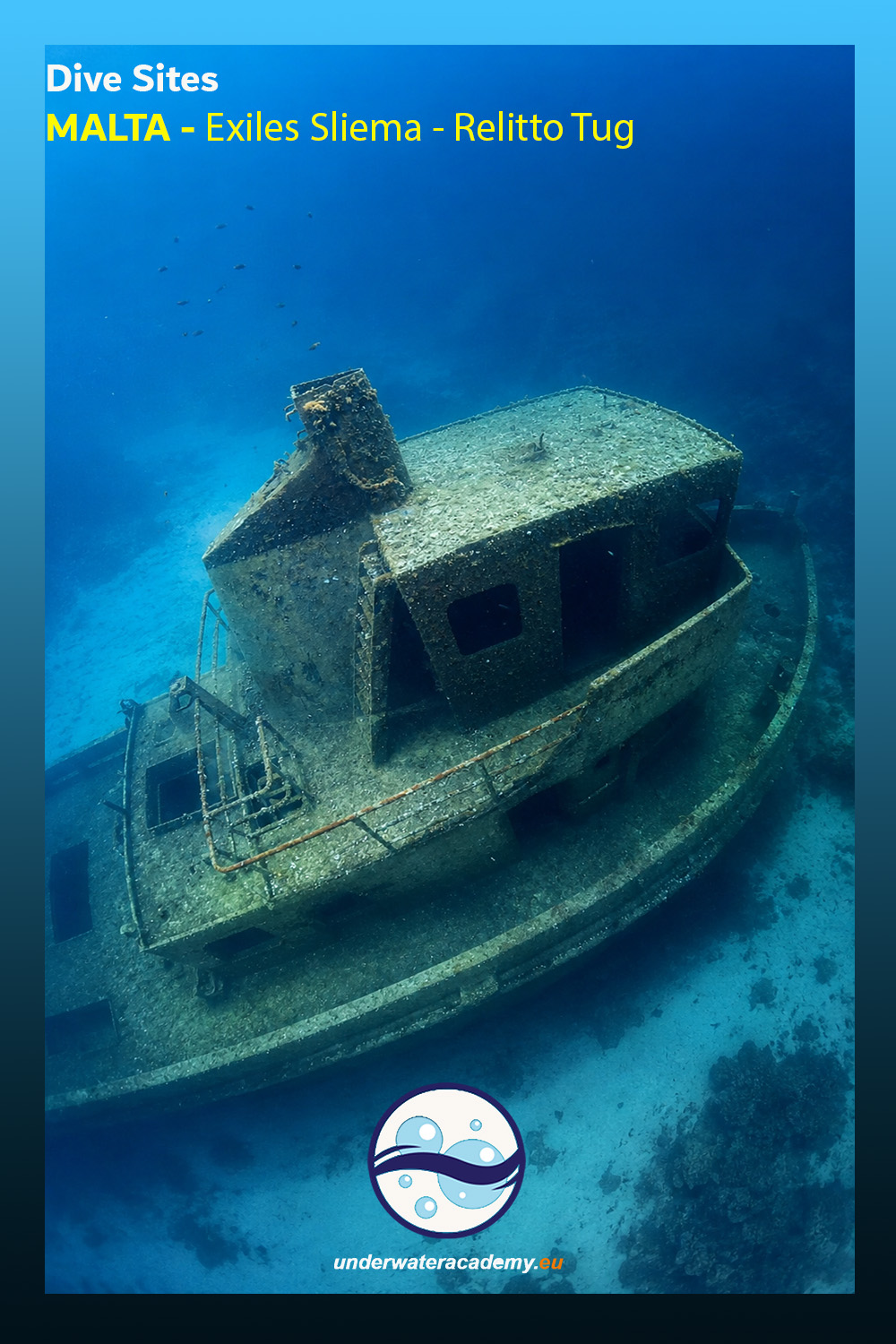 Exiles Sliema Malta Wreck Tug 2 Underwater Academy