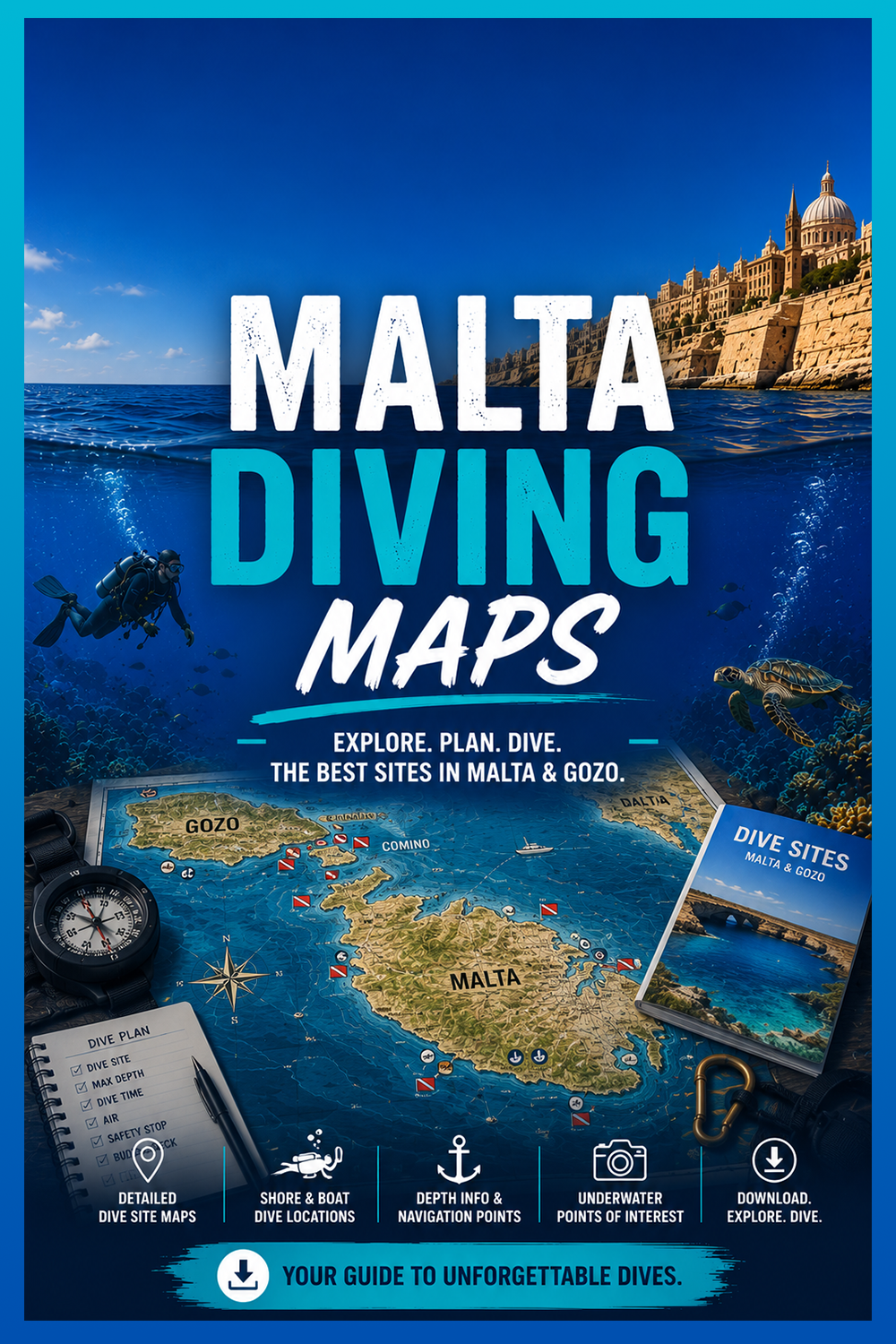 Malta Diving Maps